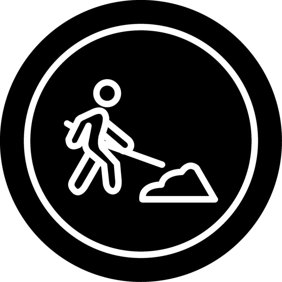Construction Work Ahead Board Glyph vector