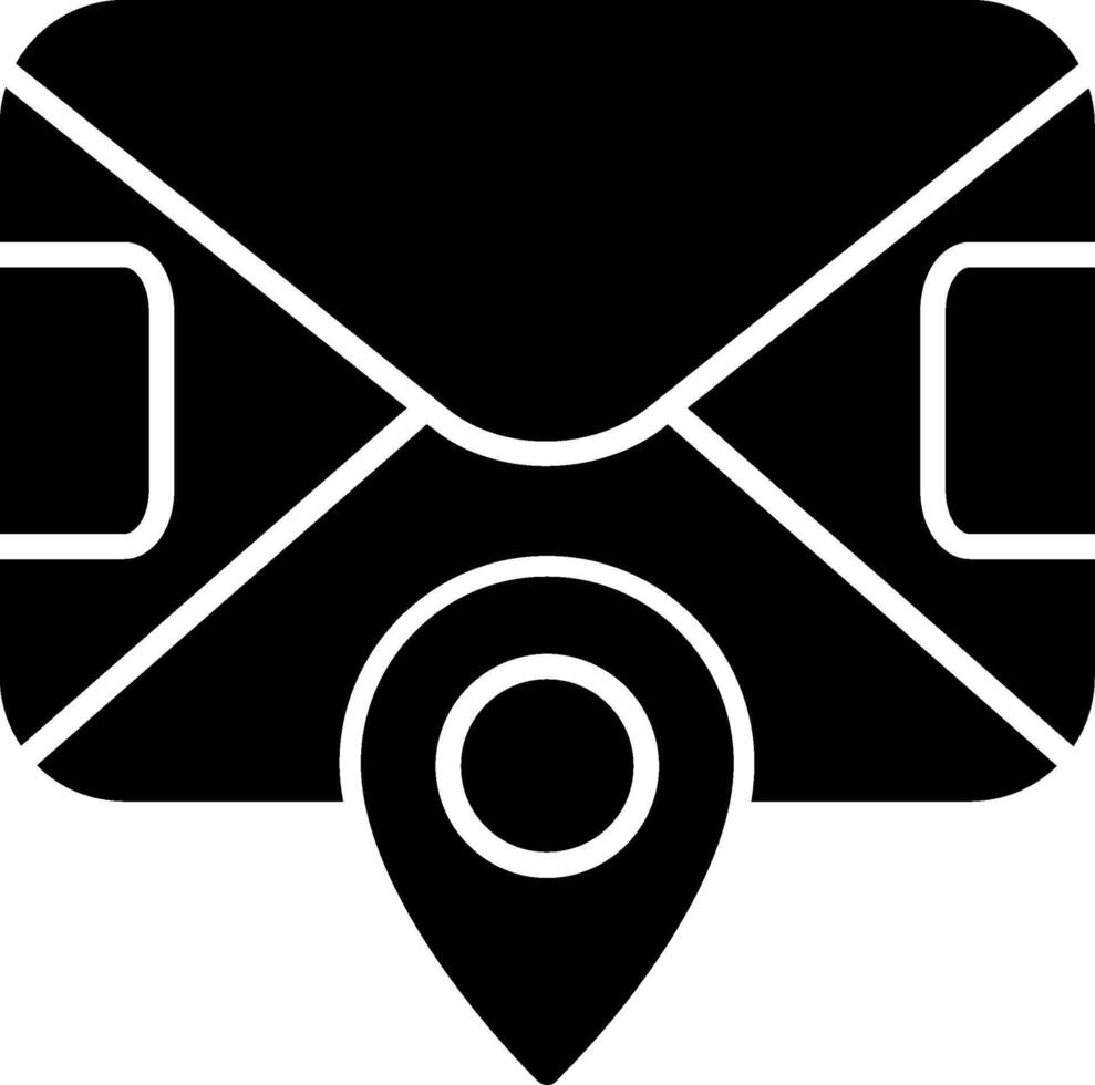 Postal Office Map Marker Glyph vector