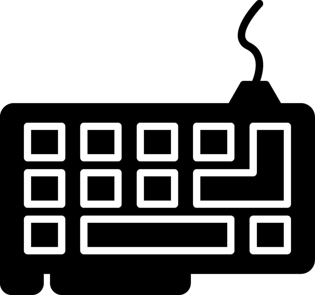 Ergonomic Office Keyboard Glyph vector