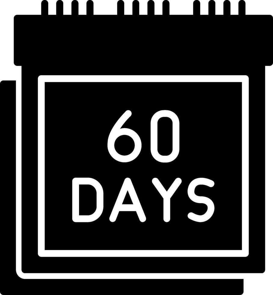60 Days Guarantee Sign Glyph vector