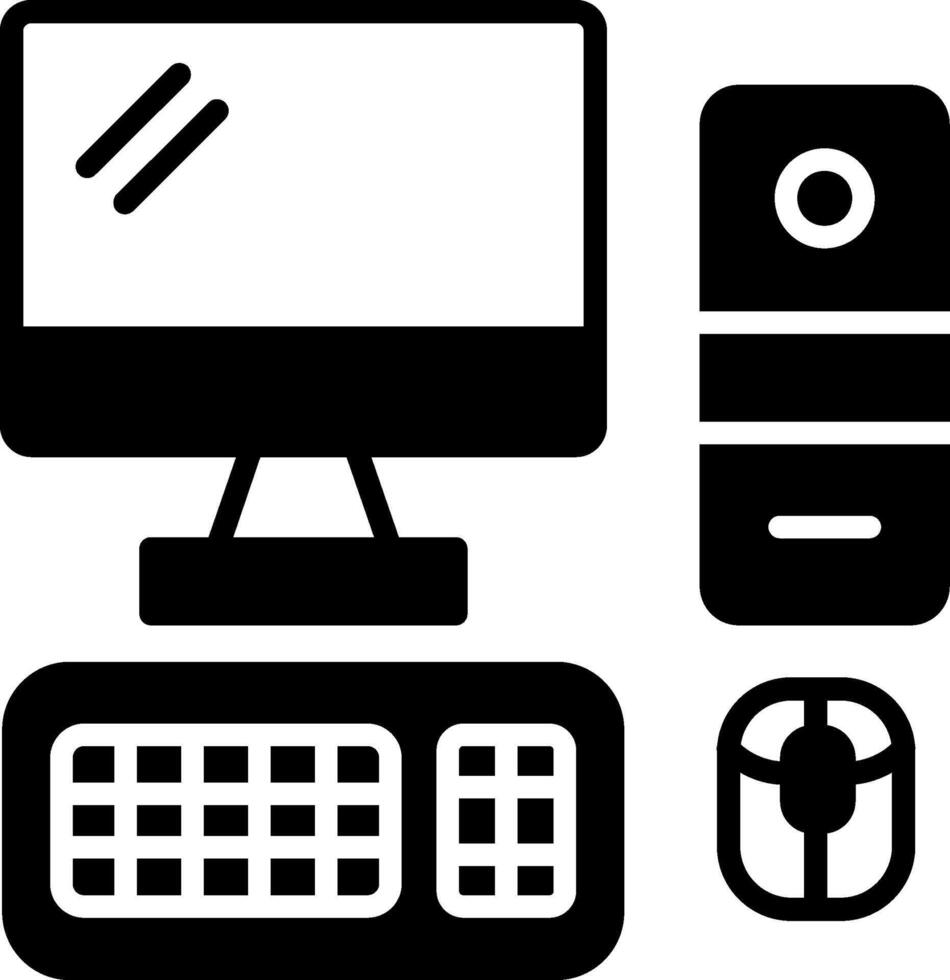 Desktop Work Computer Glyph vector