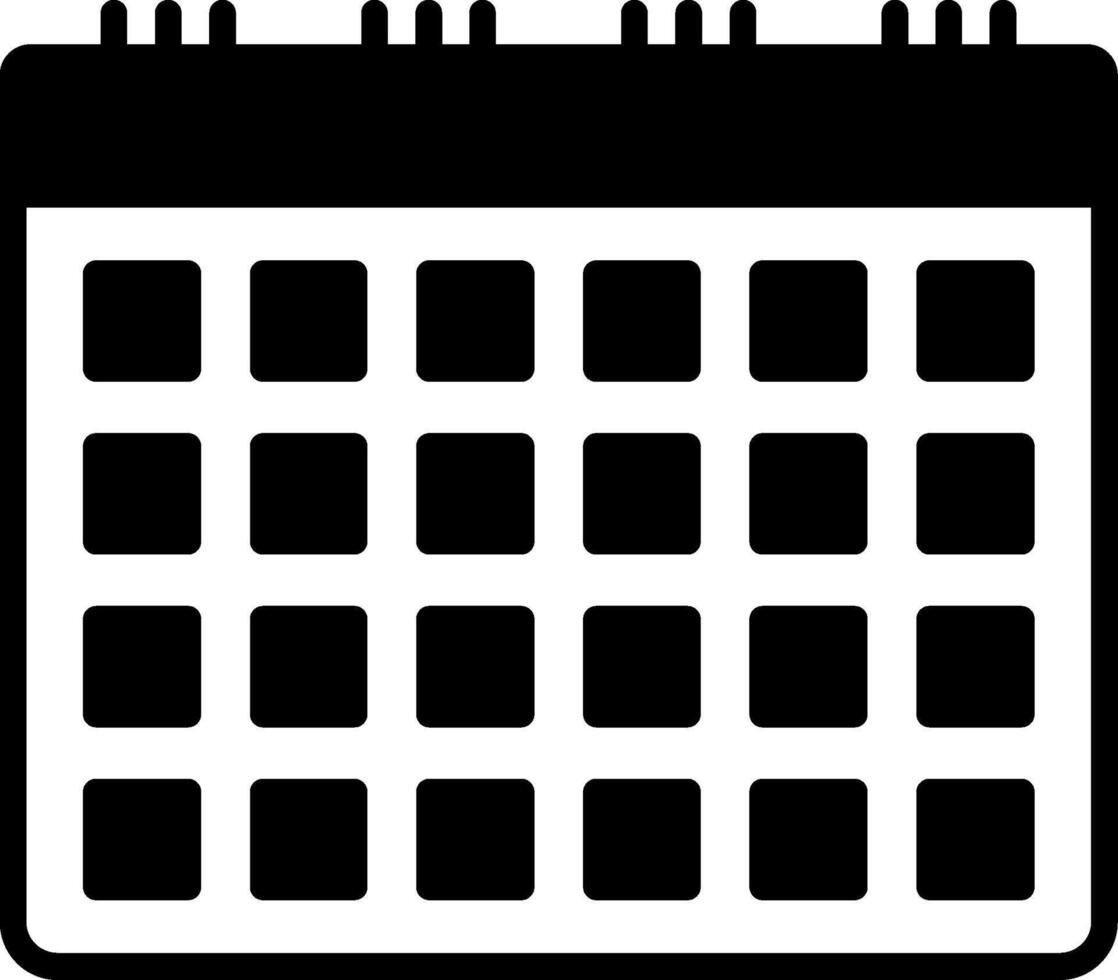 Digital Business Event Calendar Glyph vector