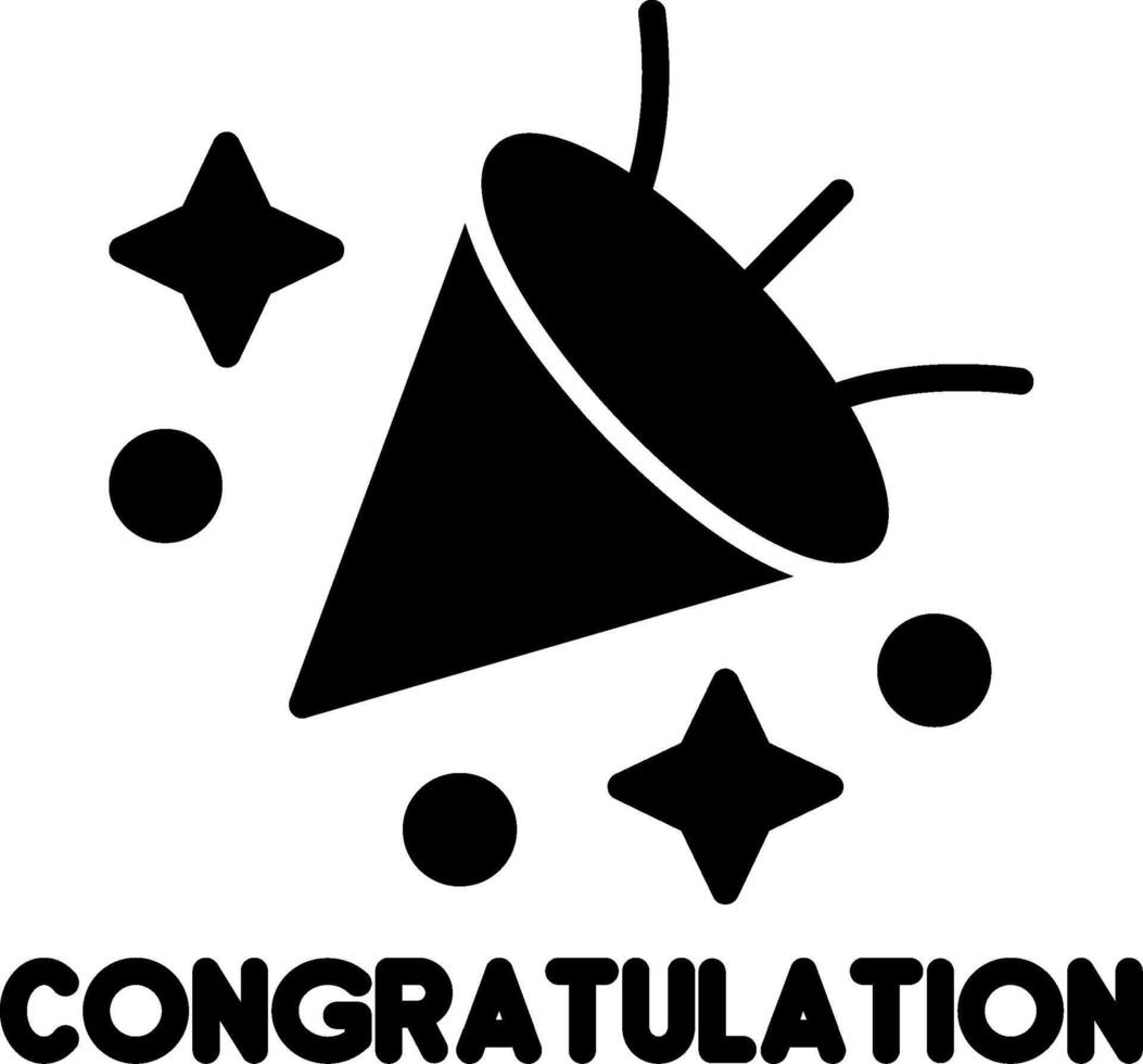Joyful Congratulations Banner Glyph vector