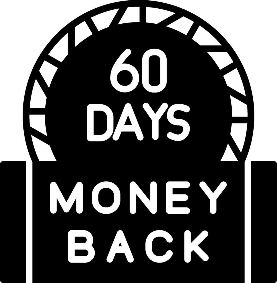 60 Days Refund Policy Glyph vector