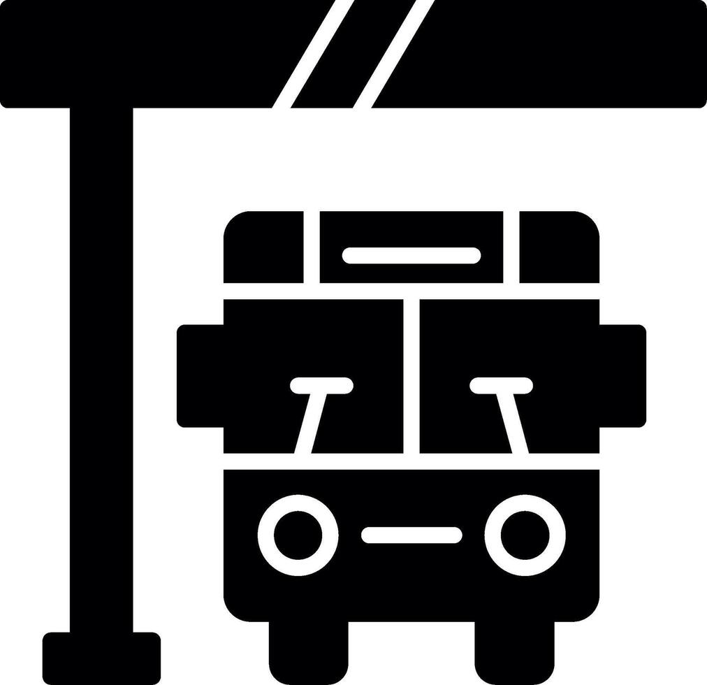 Covered Bus Shelter Glyph vector