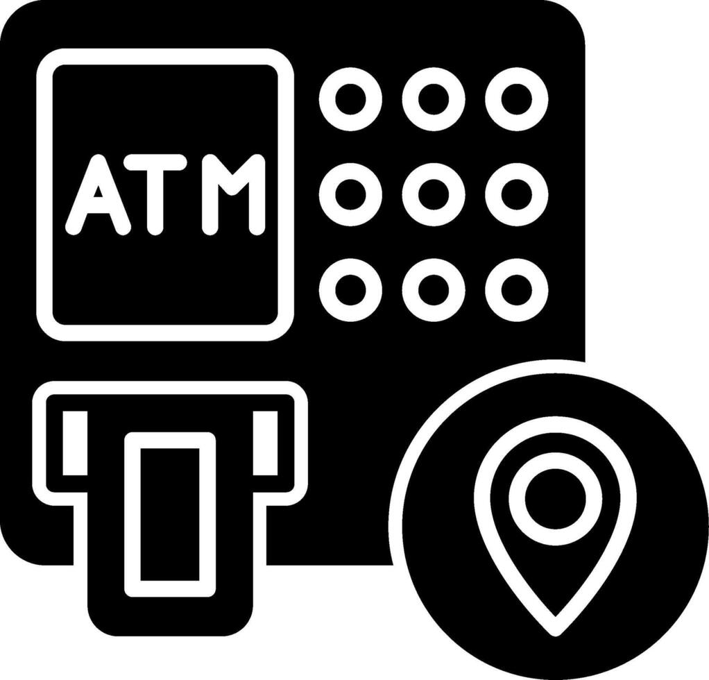 ATM Cash Machine Locator Glyph vector