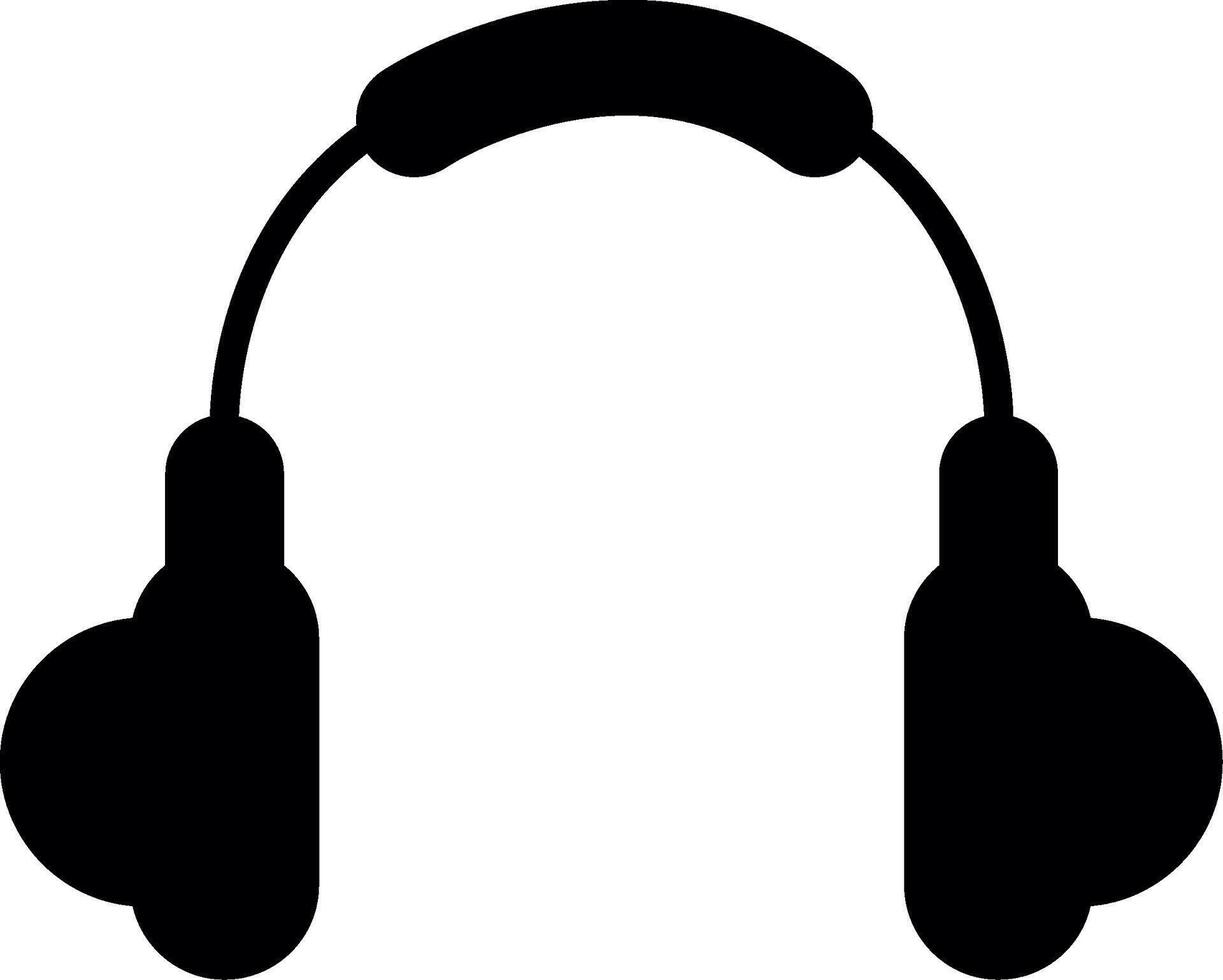 Surround Sound Gaming Headset Glyph vector