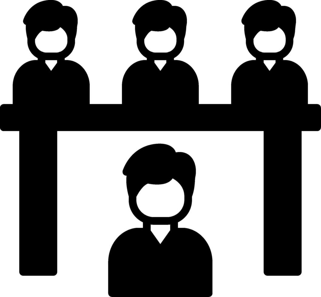 Candidate Interview Discussion Scene Glyph vector