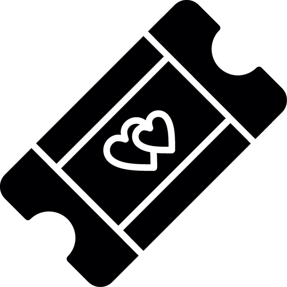 Printed Subway Travel Ticket Glyph vector