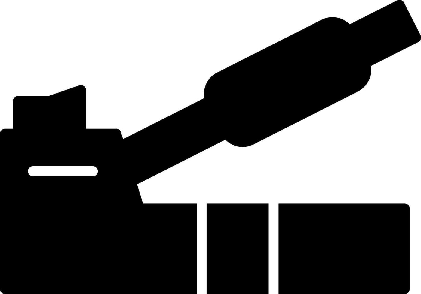 Mechanical Handbrake Lever Glyph vector
