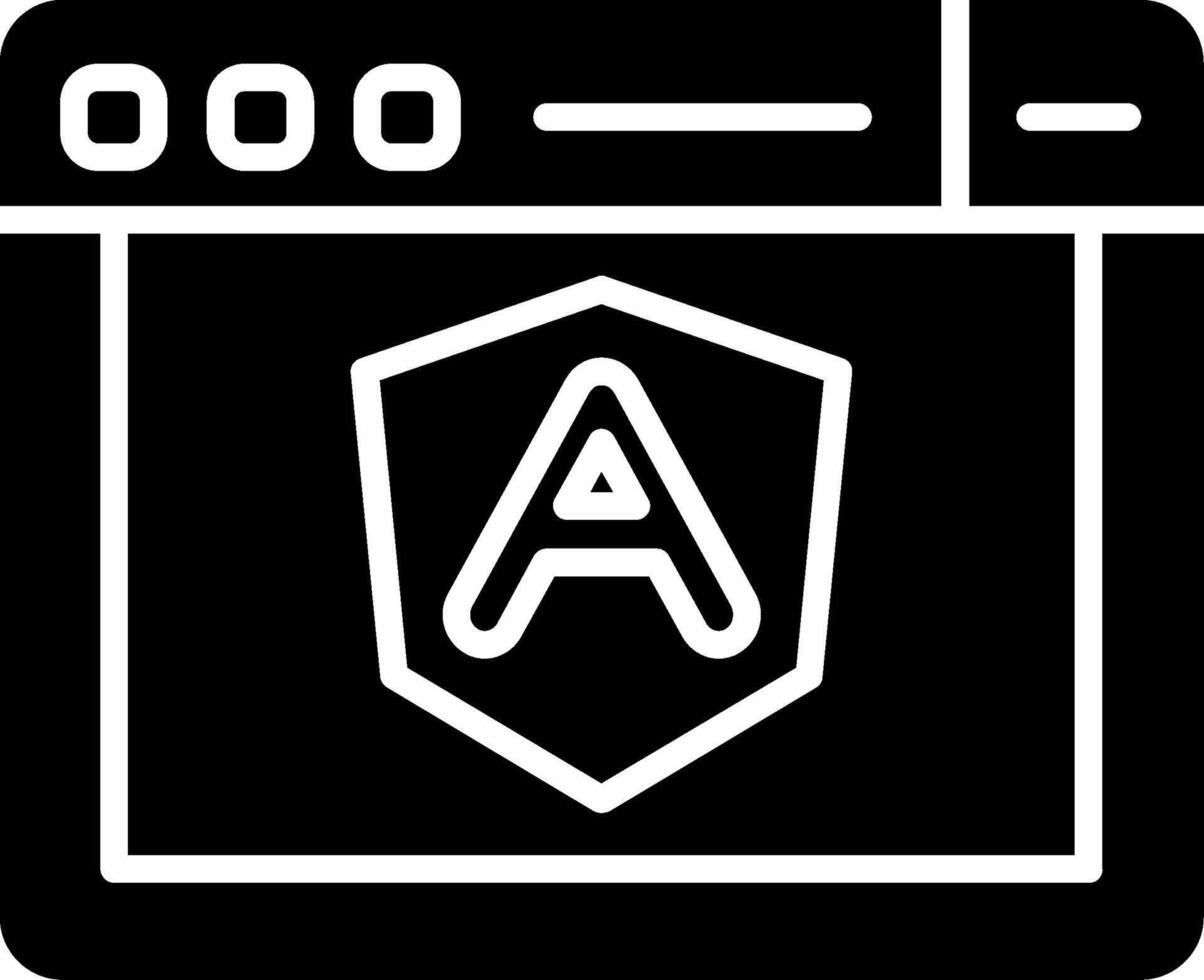 Angular Frontend Framework Glyph vector