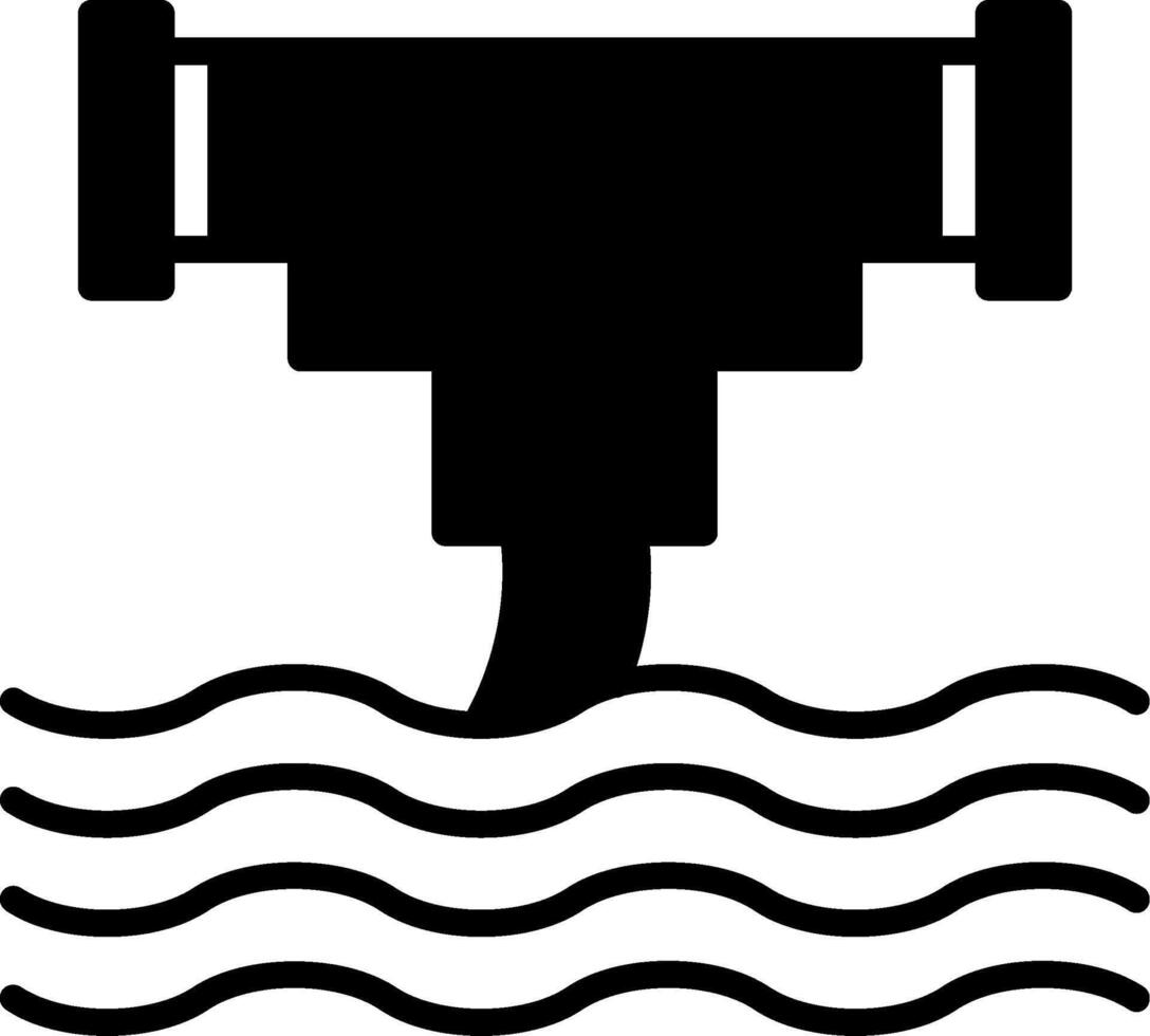 Wasting Clean Water Alert Glyph vector