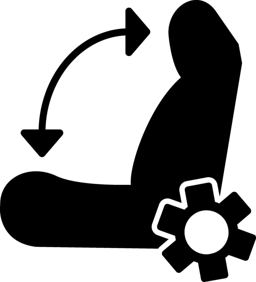 Adjustable Car Seat Mechanism Glyph vector
