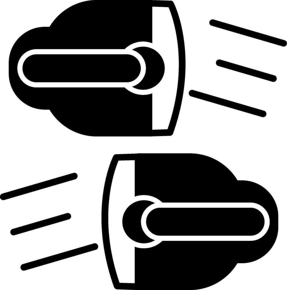 Front Headlight Beam Glyph vector