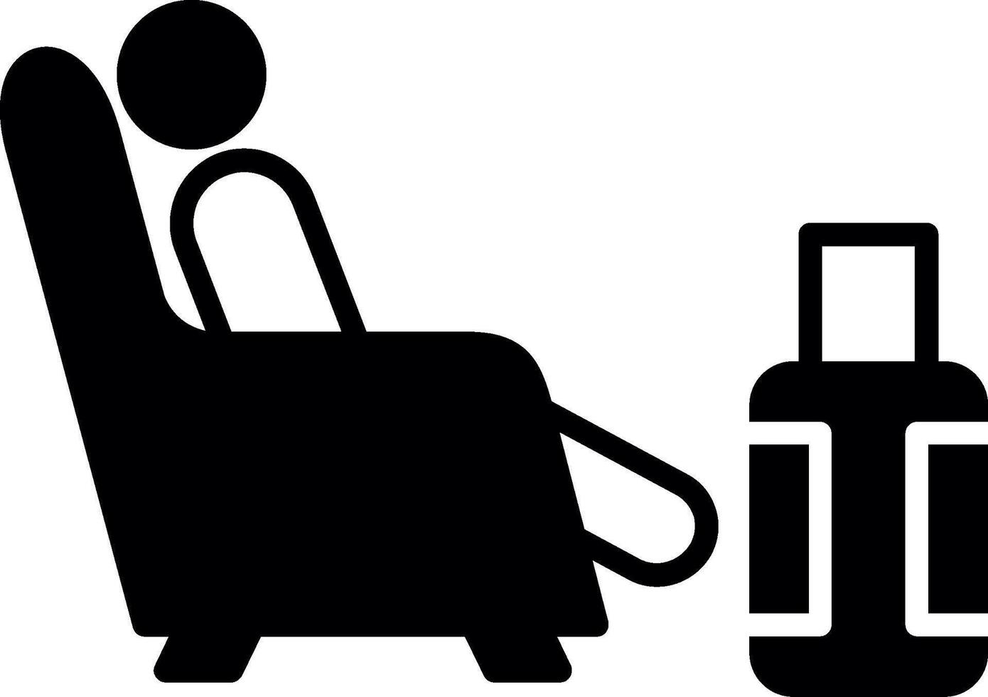 Exclusive Airport Lounge Glyph vector