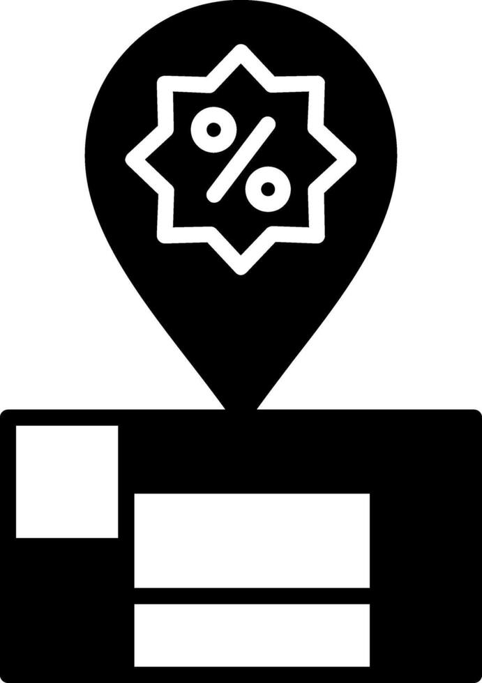 Discount Marker Map Pin Glyph vector