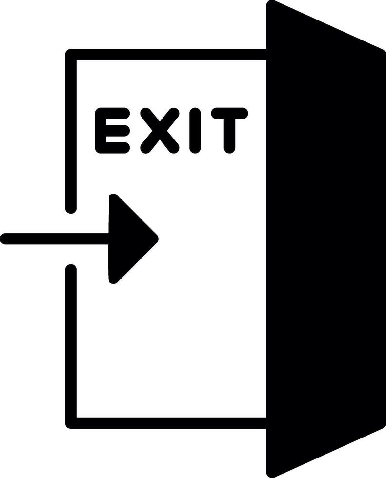 Illuminated Exit Direction Sign Glyph vector