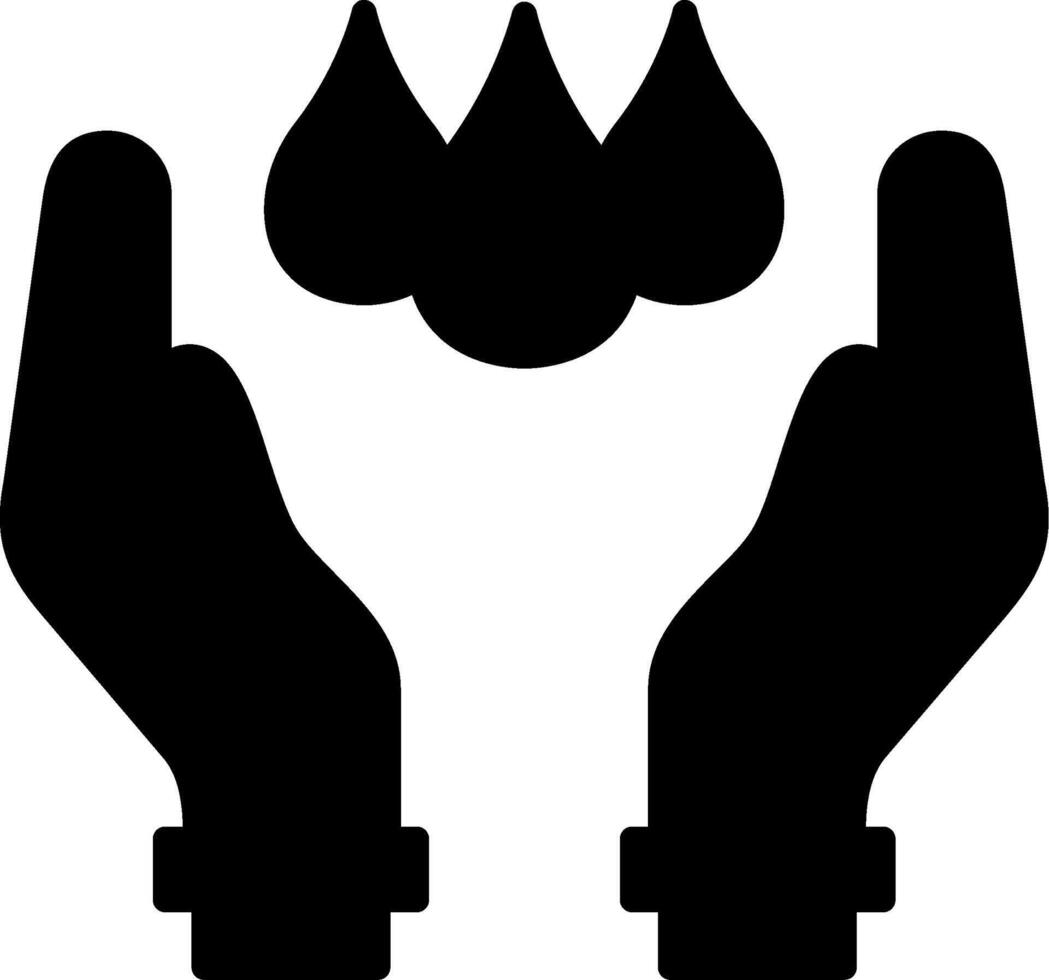 Conservation Based Save Water Sign Glyph vector