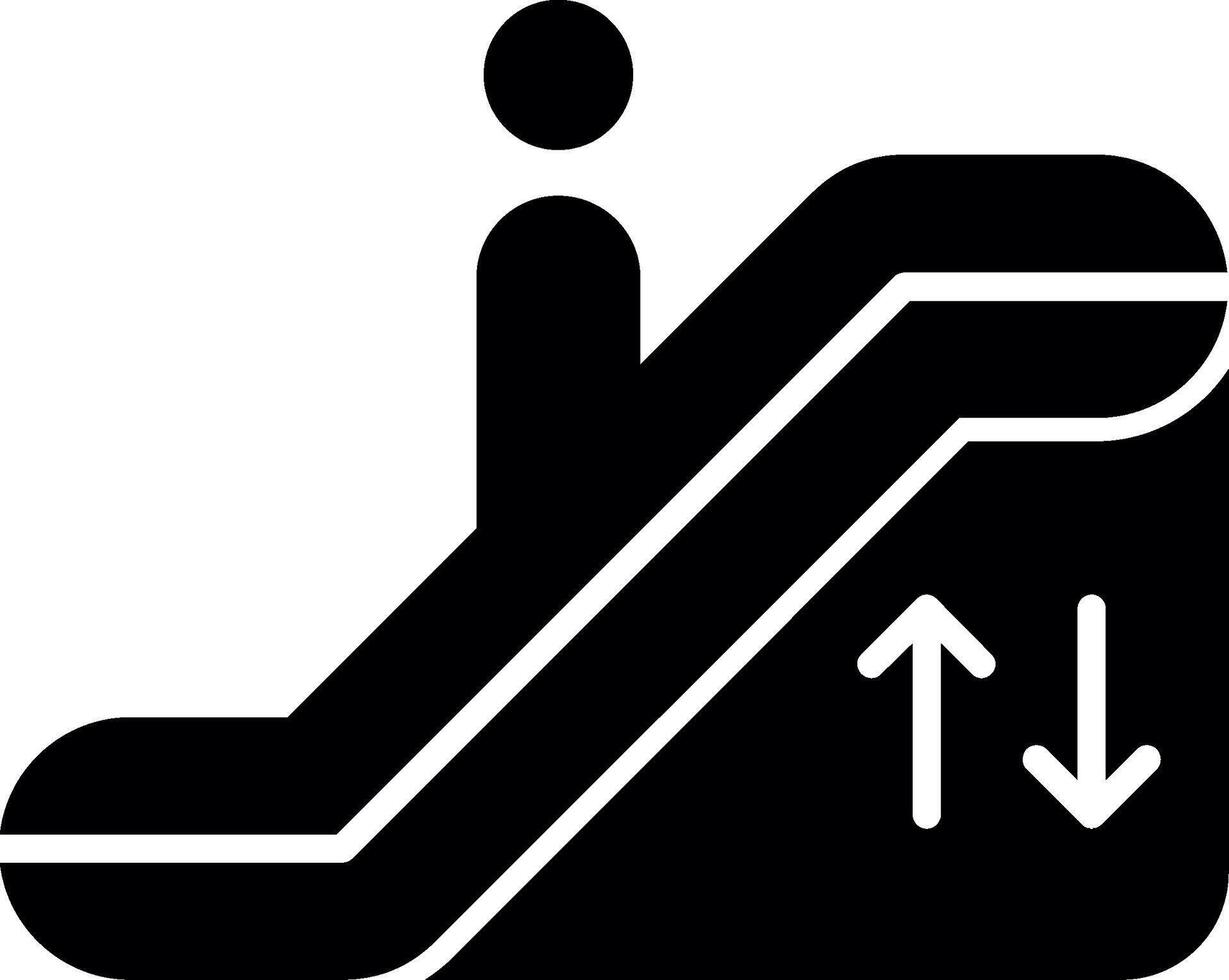 Passenger Escalator Access Glyph vector