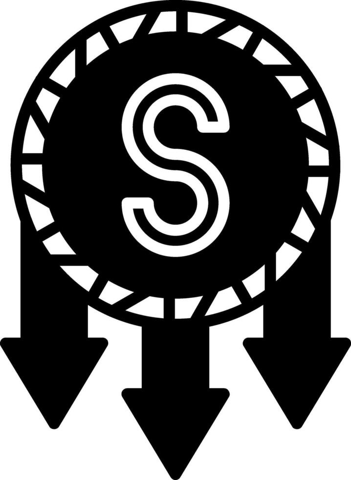 Prices Slashed Downward Tag Glyph vector