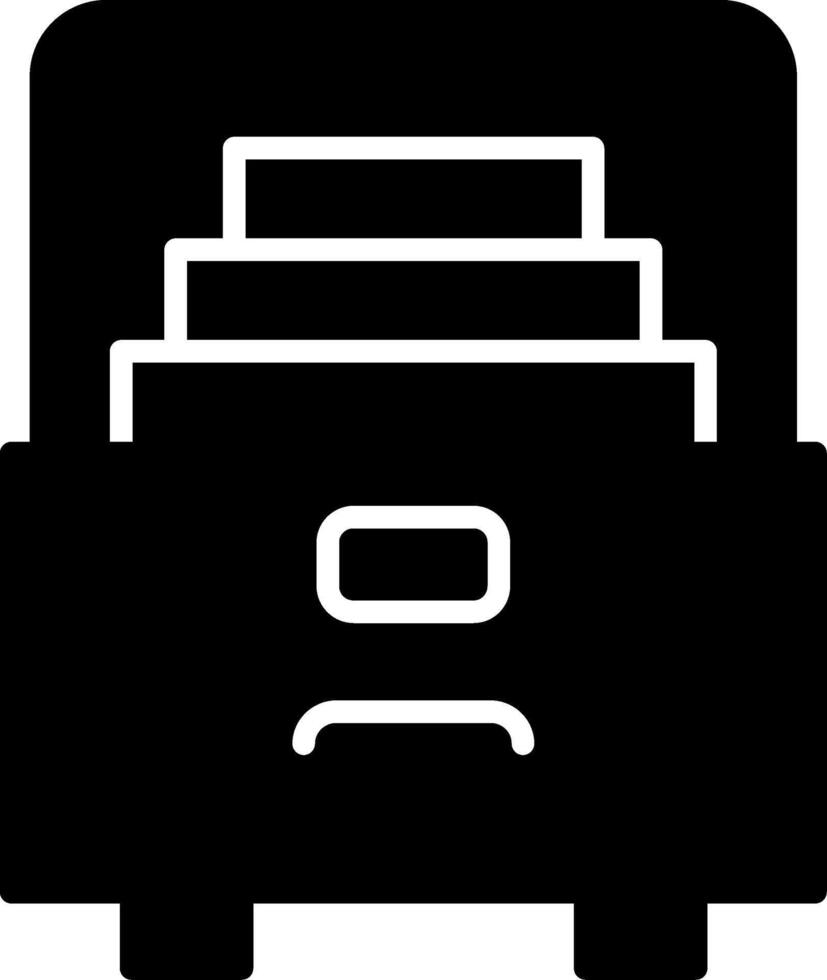 Metal Filing Cabinet Glyph vector
