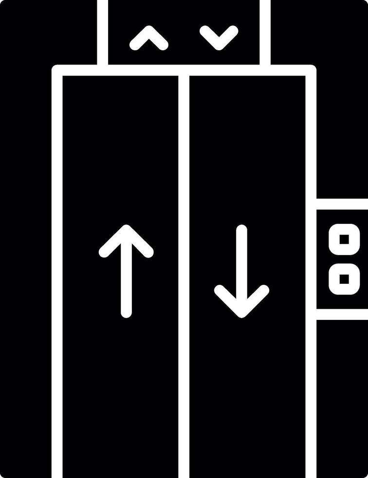 Vertical Transport Elevator Glyph vector