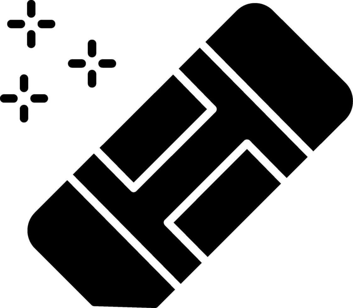 Rubber Pencil Eraser Glyph vector
