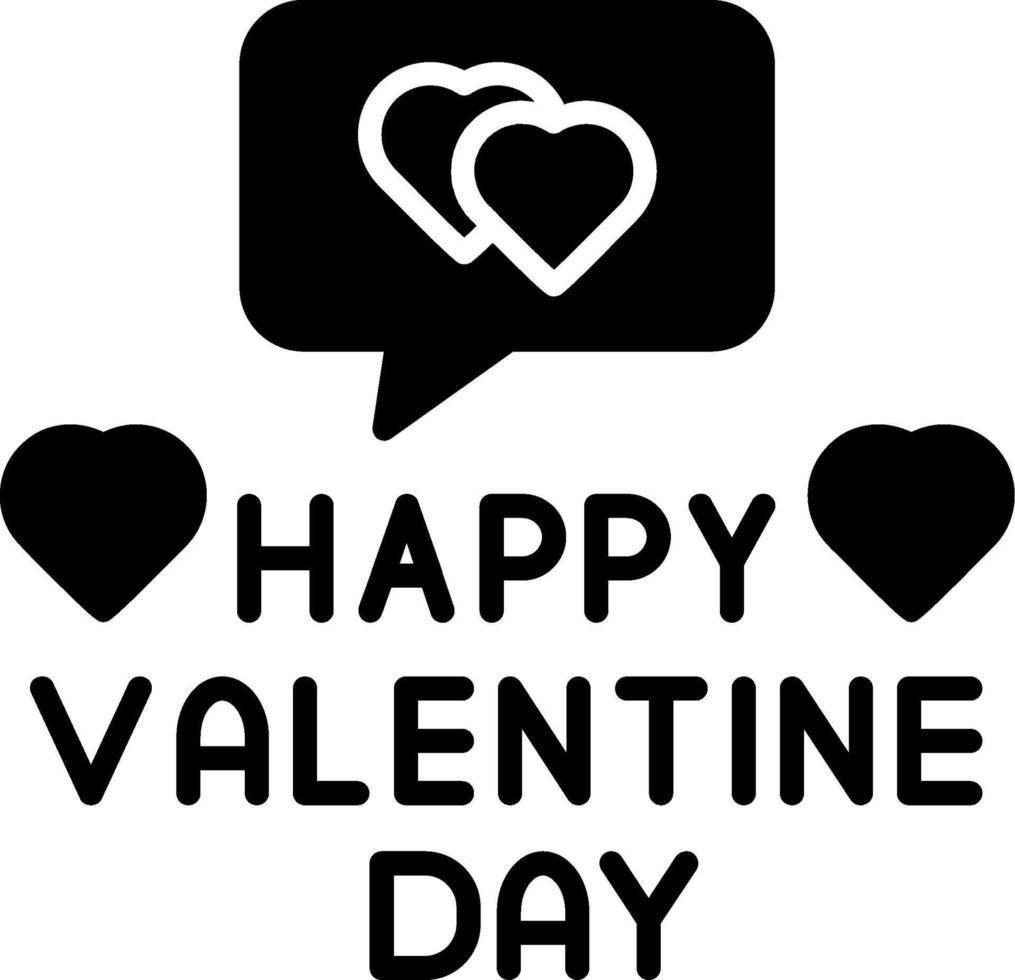 Romantic Valentines Day Wish Glyph vector