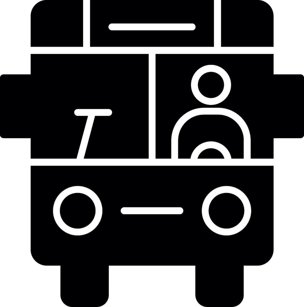 Professional Bus Driver Glyph vector
