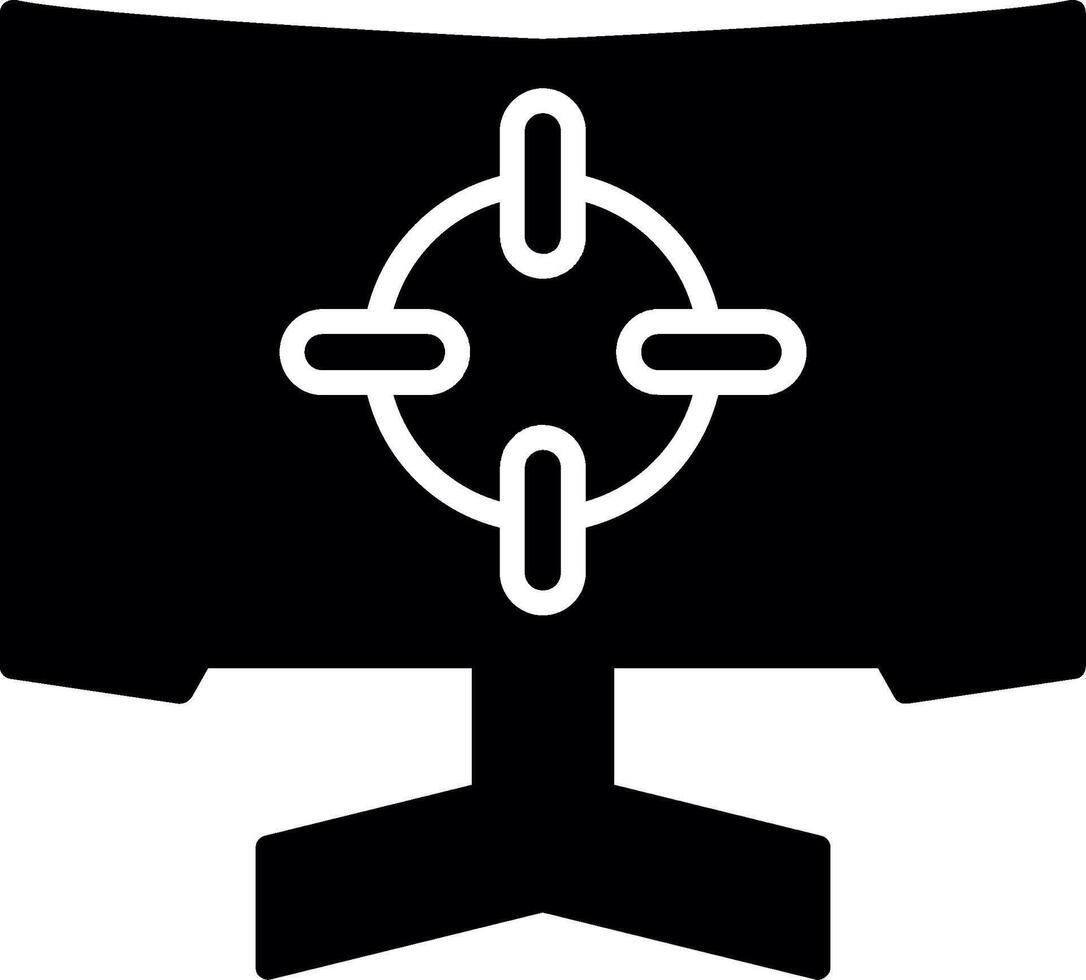 Ultra Wide Gaming Monitor Glyph vector