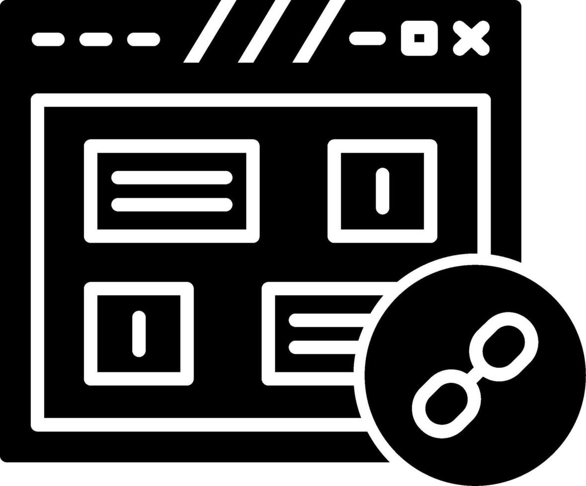 Hyperlinked Web Page Link Glyph vector