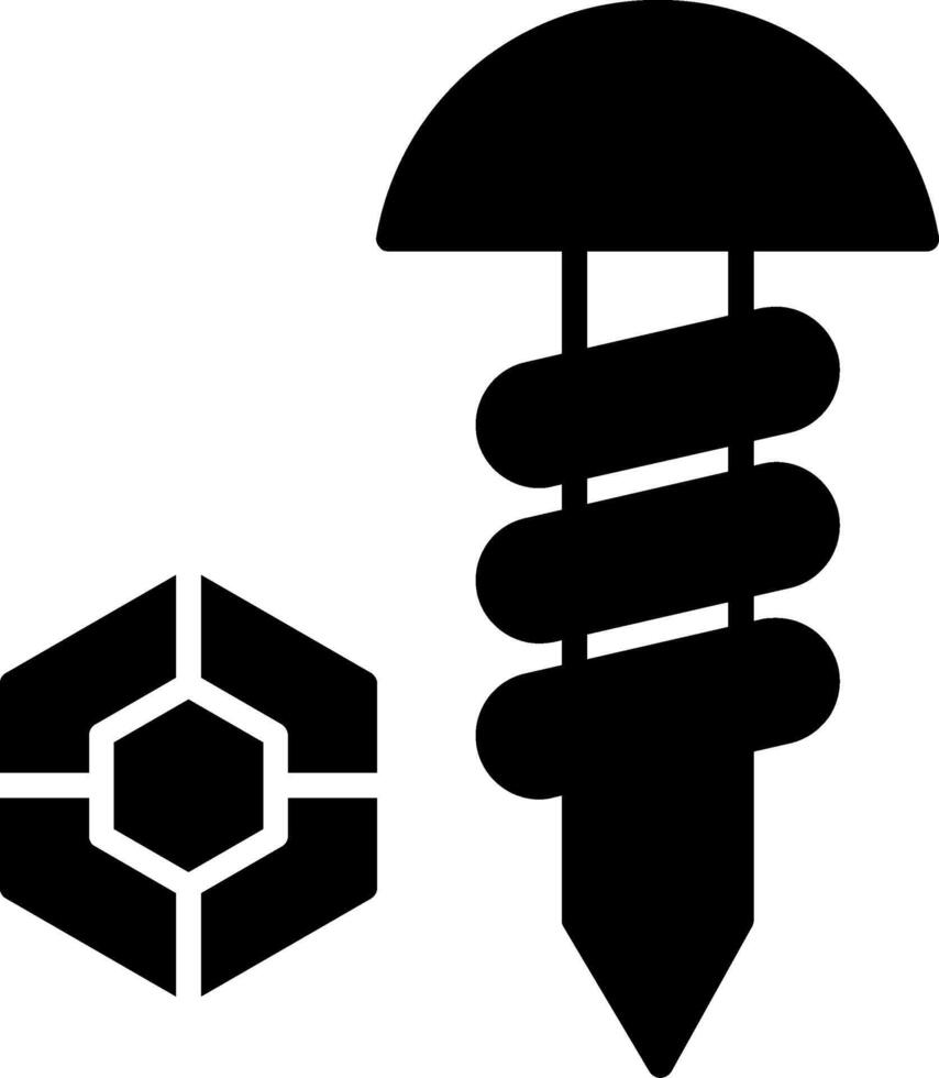 Hexagonal Metal Nut Glyph vector