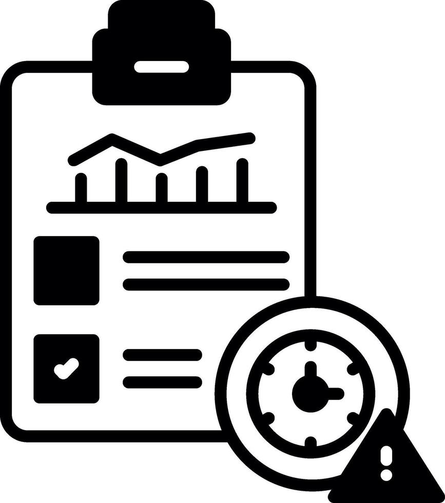 Urgent Overdue Task Alert Glyph vector