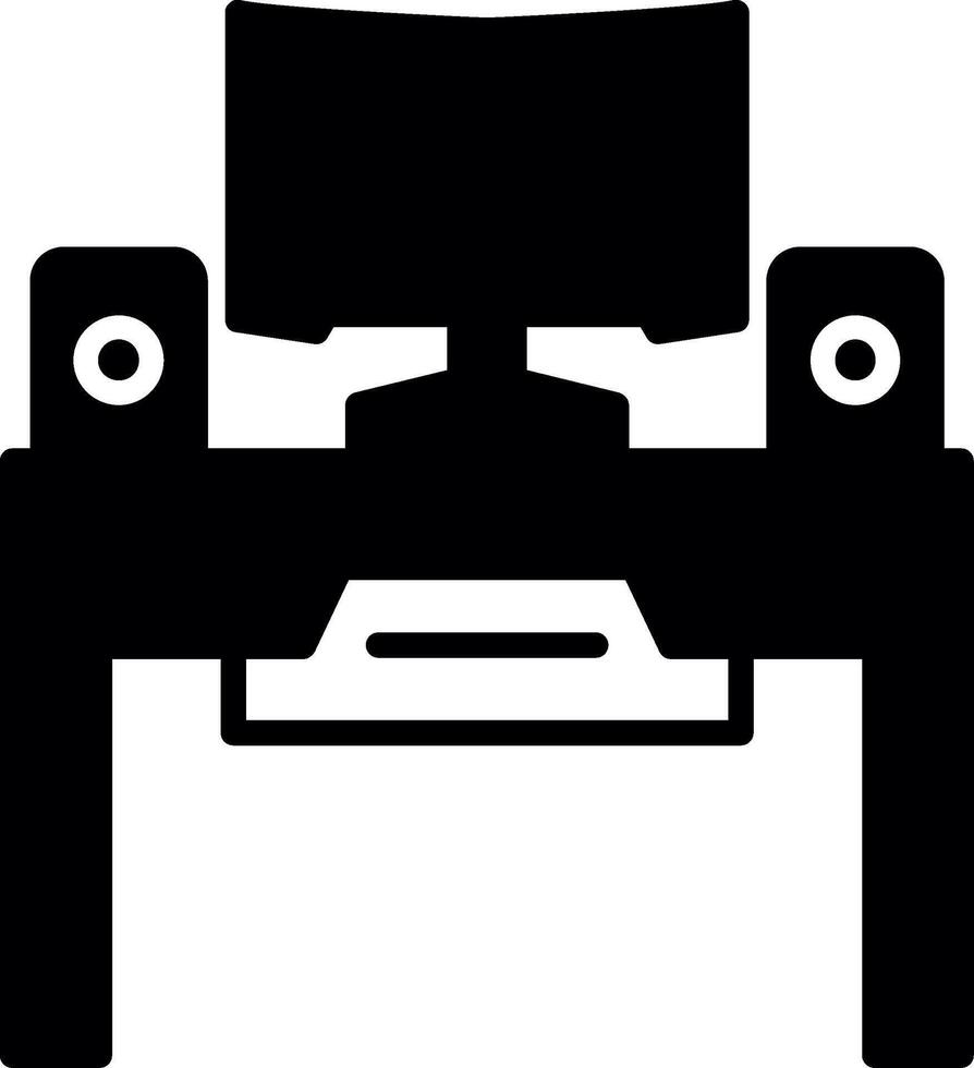 RGB Gaming Desk Glyph vector