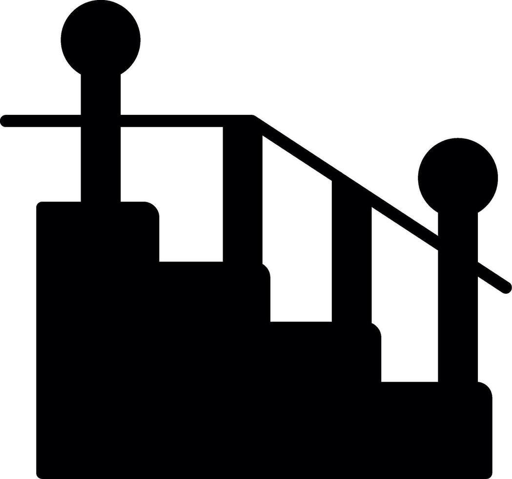 Safety Handrails on Stairs Glyph vector