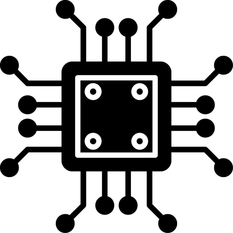 Integrated Microchip Board Glyph vector