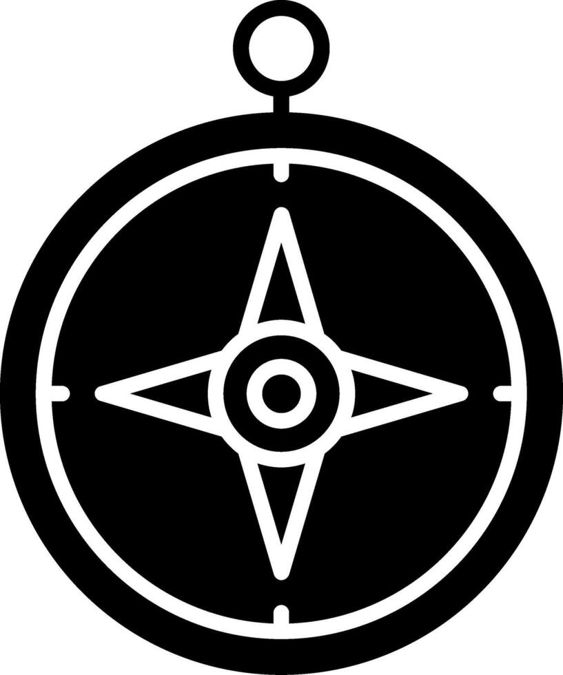 Geometric Drawing Compass Glyph vector
