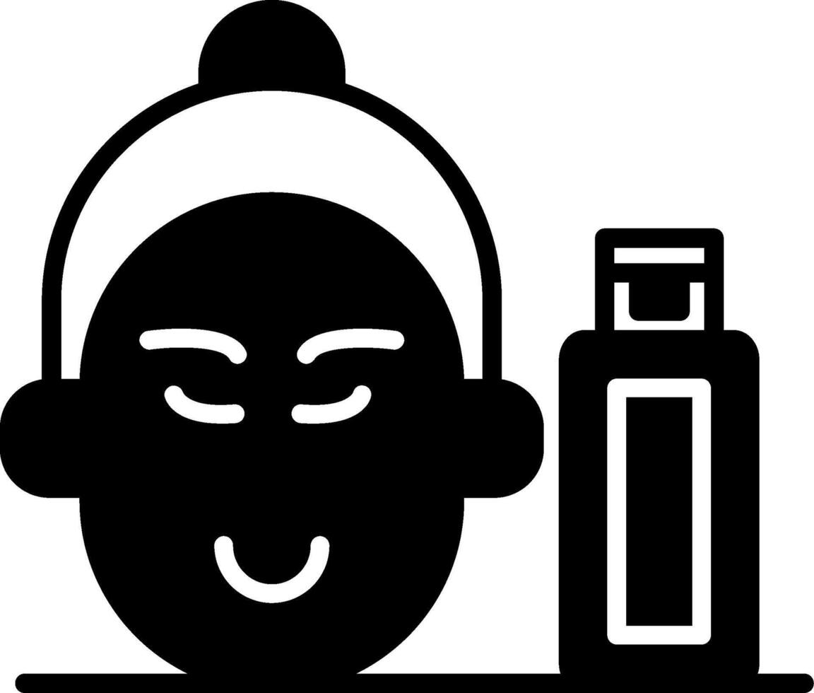 Waterproof Makeup Remover Solution Glyph vector