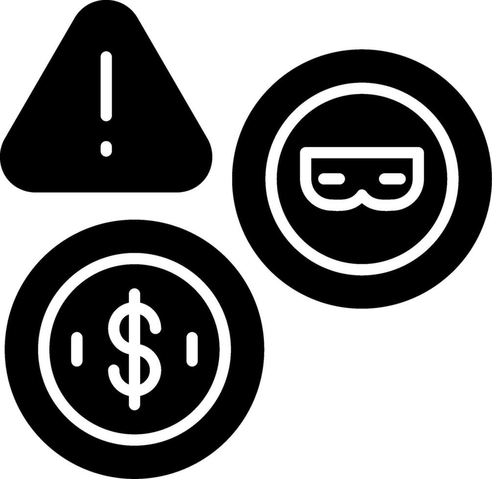 Financial Fraud Detection Alerts Glyph vector