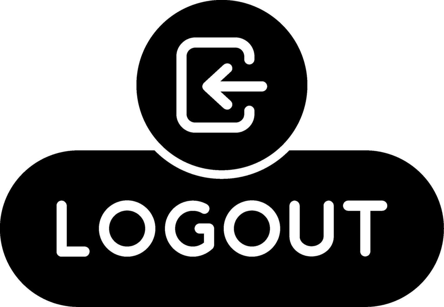 Logout Session Button Glyph vector