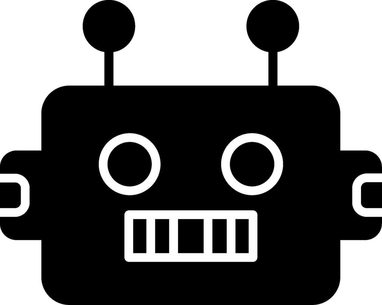 Humanoid Robot Prototype Glyph vector