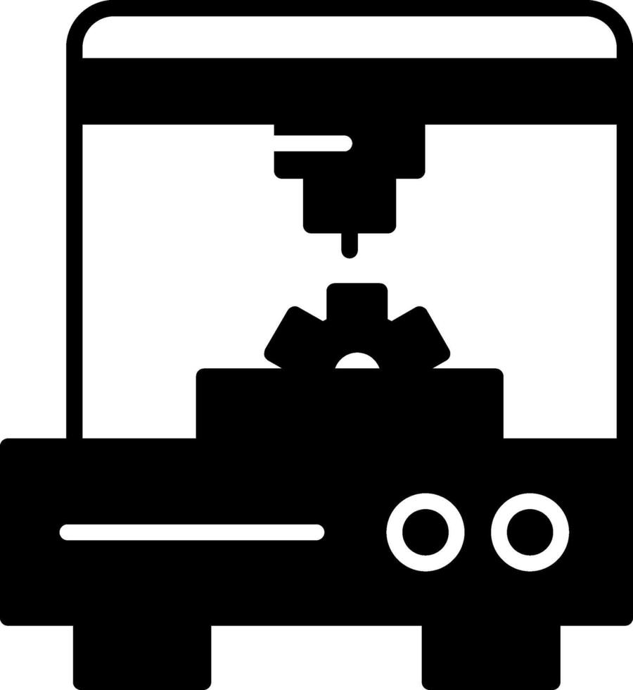 Industrial 3D Printer Machine Glyph vector