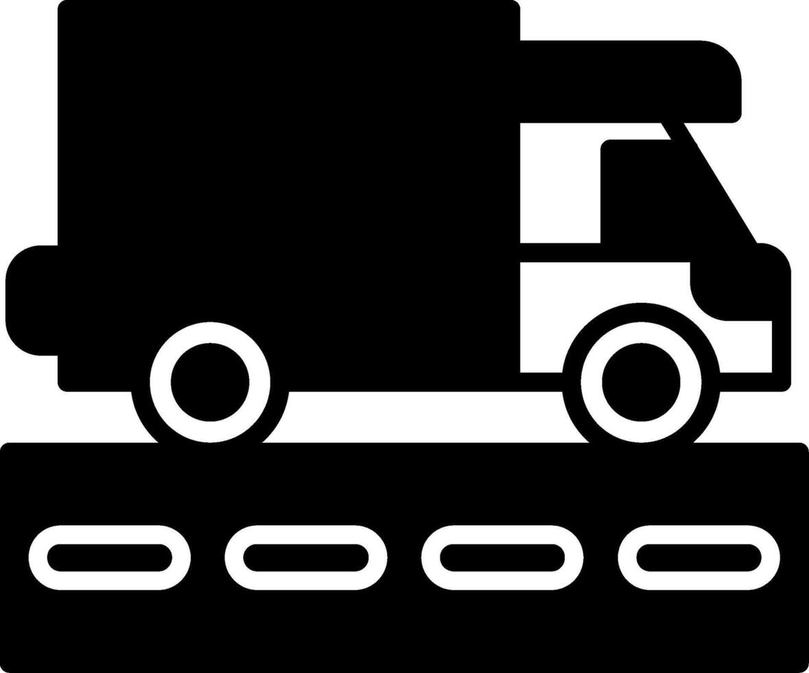 Designated Truck Lane Sign Glyph vector