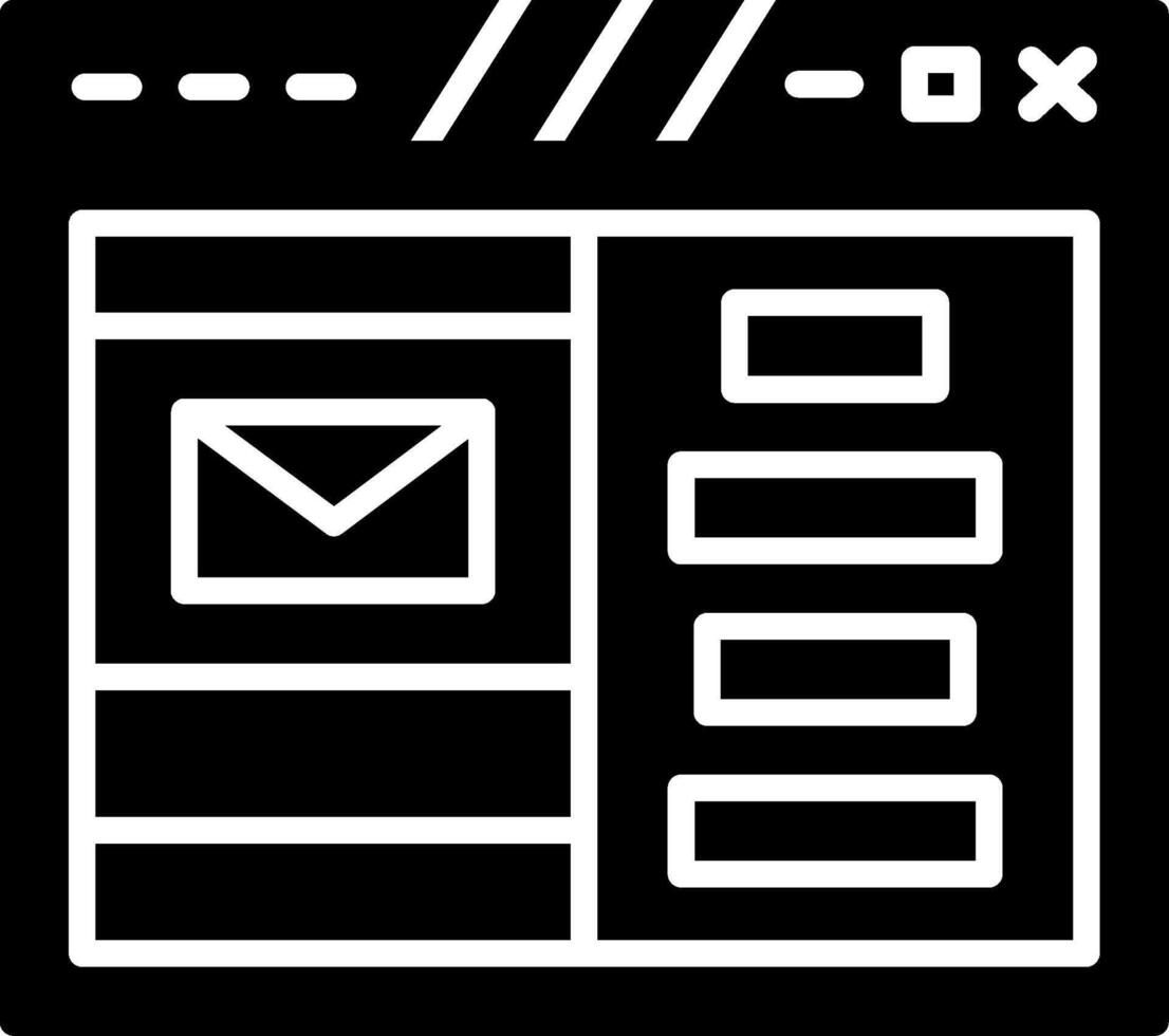 Contact Us Form Page Glyph vector