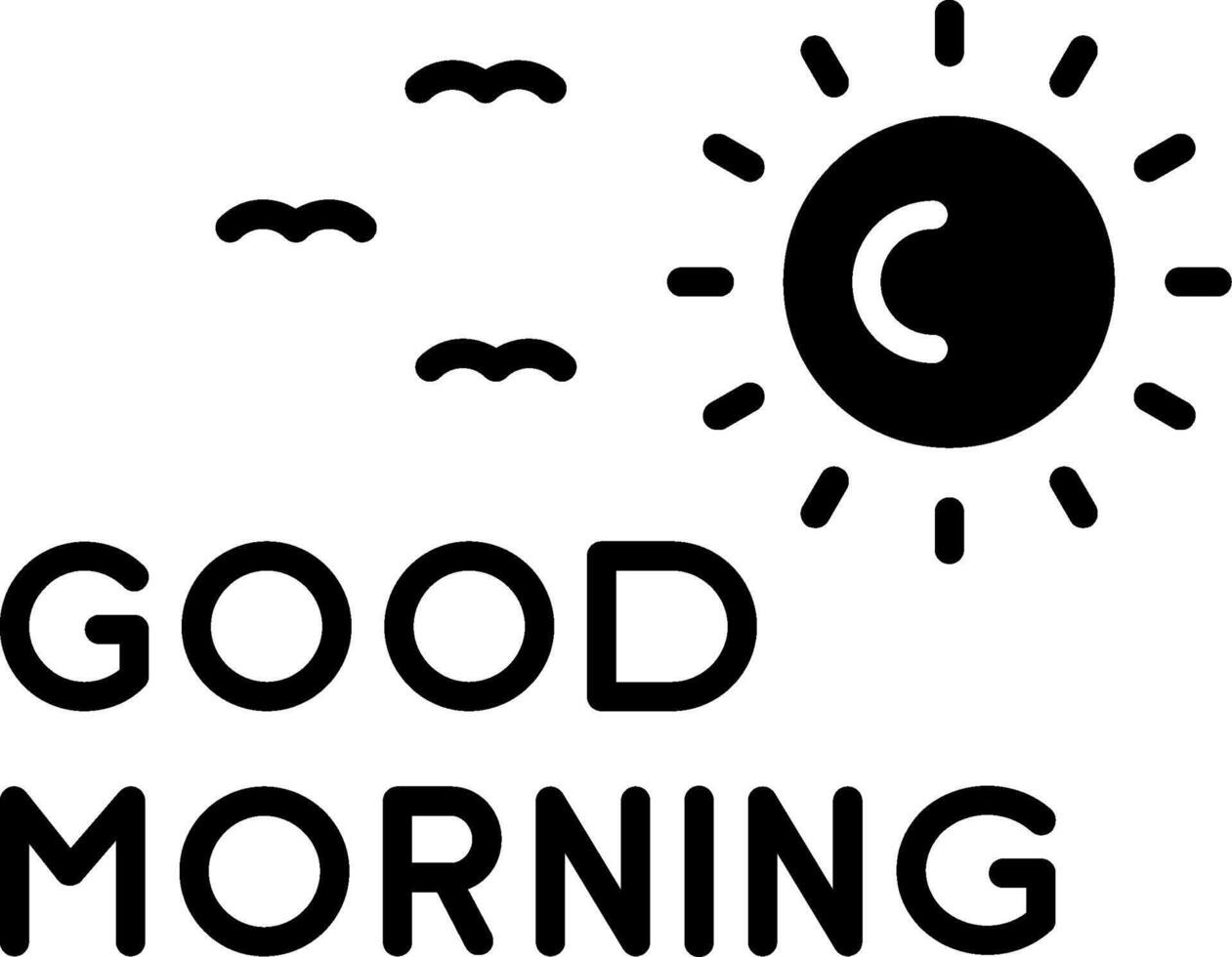 Bright Good Morning Note Glyph vector