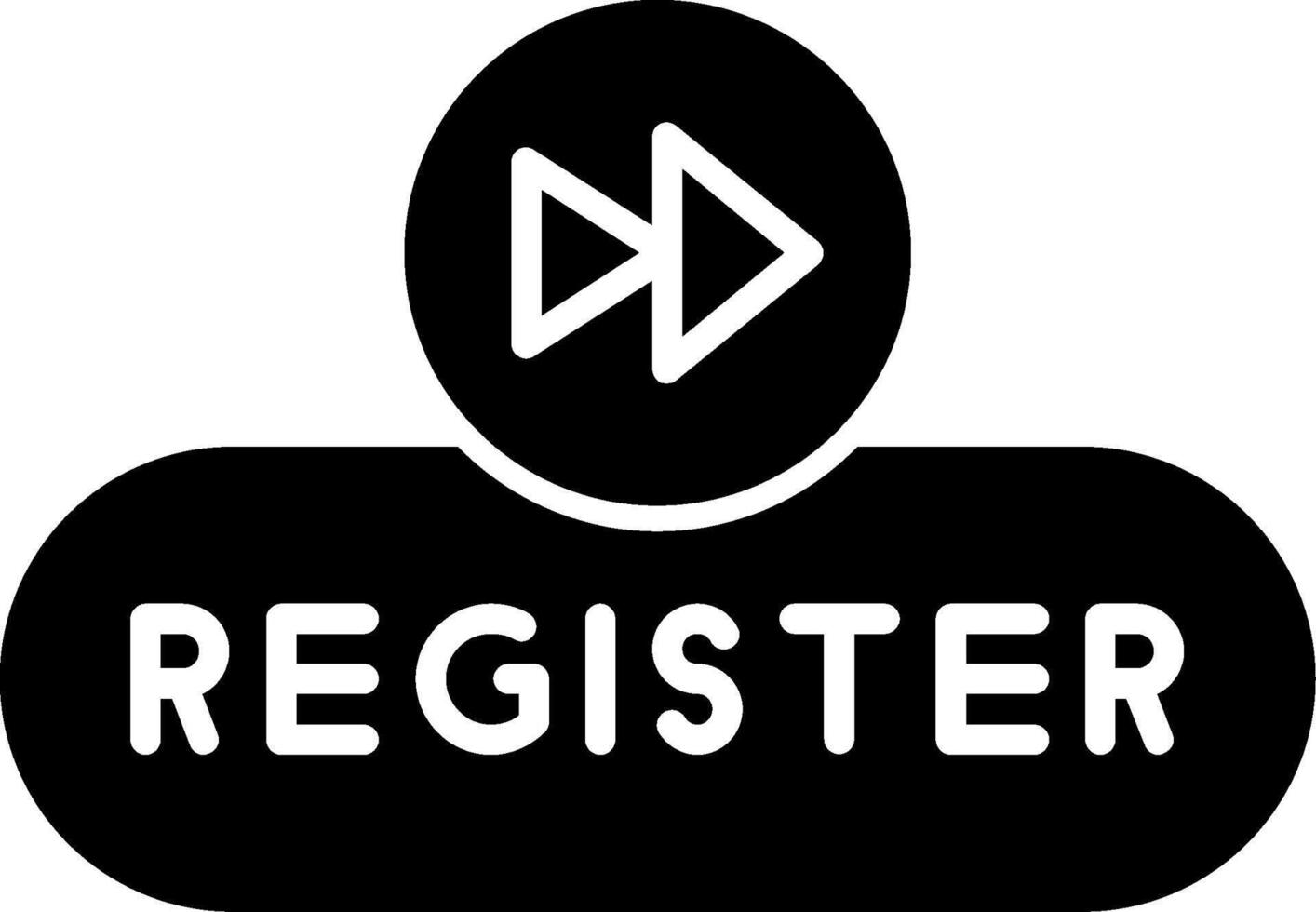 Register Account Button Glyph vector