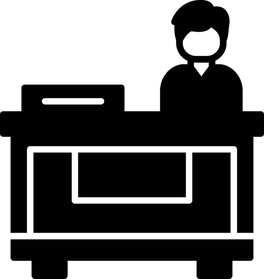 Registration Booth Desk Visual Glyph vector
