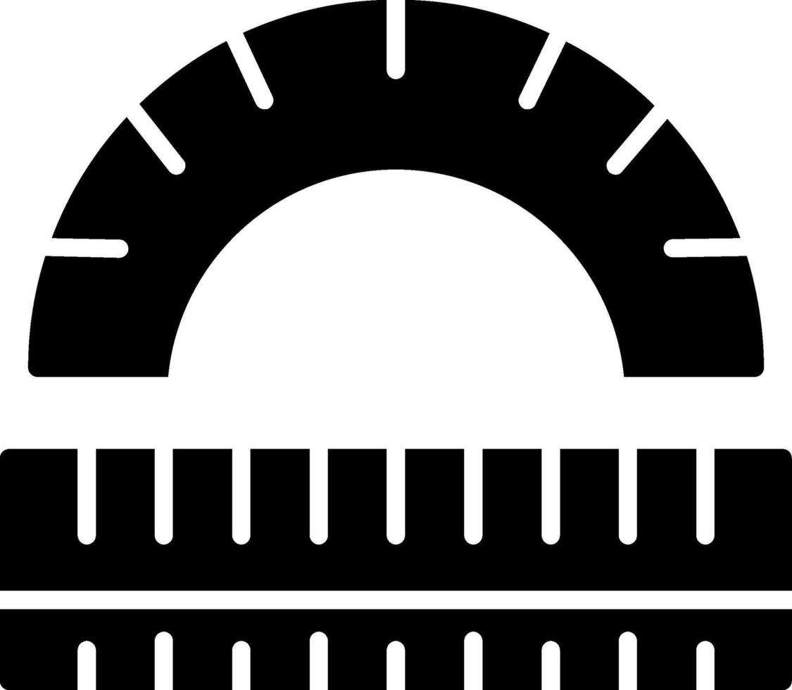 Transparent Math Protractor Glyph vector