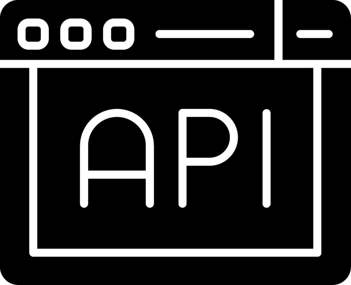 API Integration Gateway Glyph vector