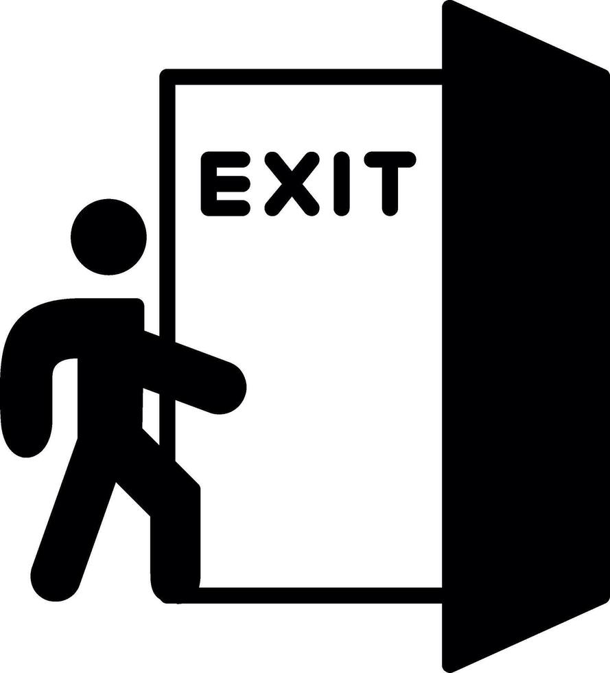Clearly Marked Emergency Exit Glyph vector
